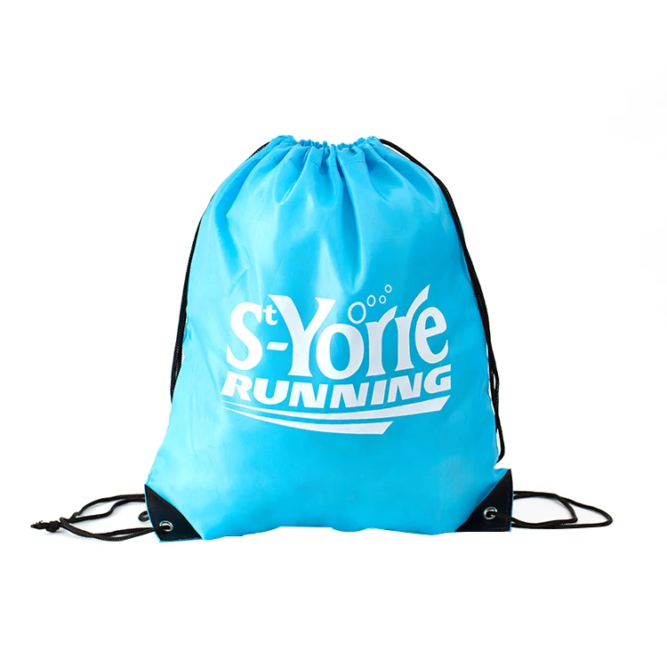 2021 hotsale cheap fashion cartoon customized logo printed foldable polyester drawstring backpack bags for kids