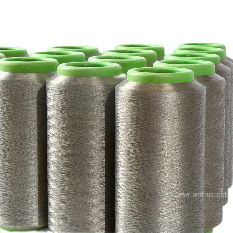 Antimicrobial Deodorization Function 18% Silver Coated 82% Nylon Conductivity Yarn For Knitting Socks