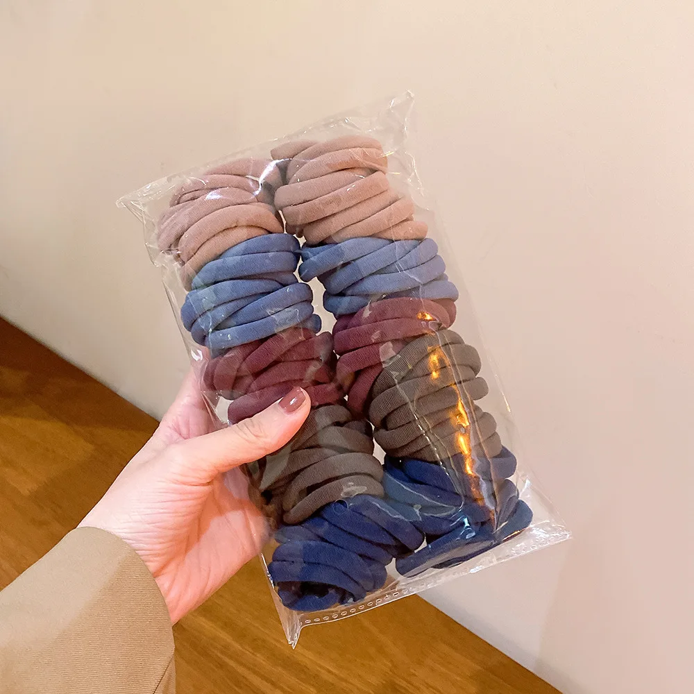 4.5cm Seamless Colorful Black Elastic Hair Ties Headband Hair Rubber Band For Thick Curly Hair Accessories