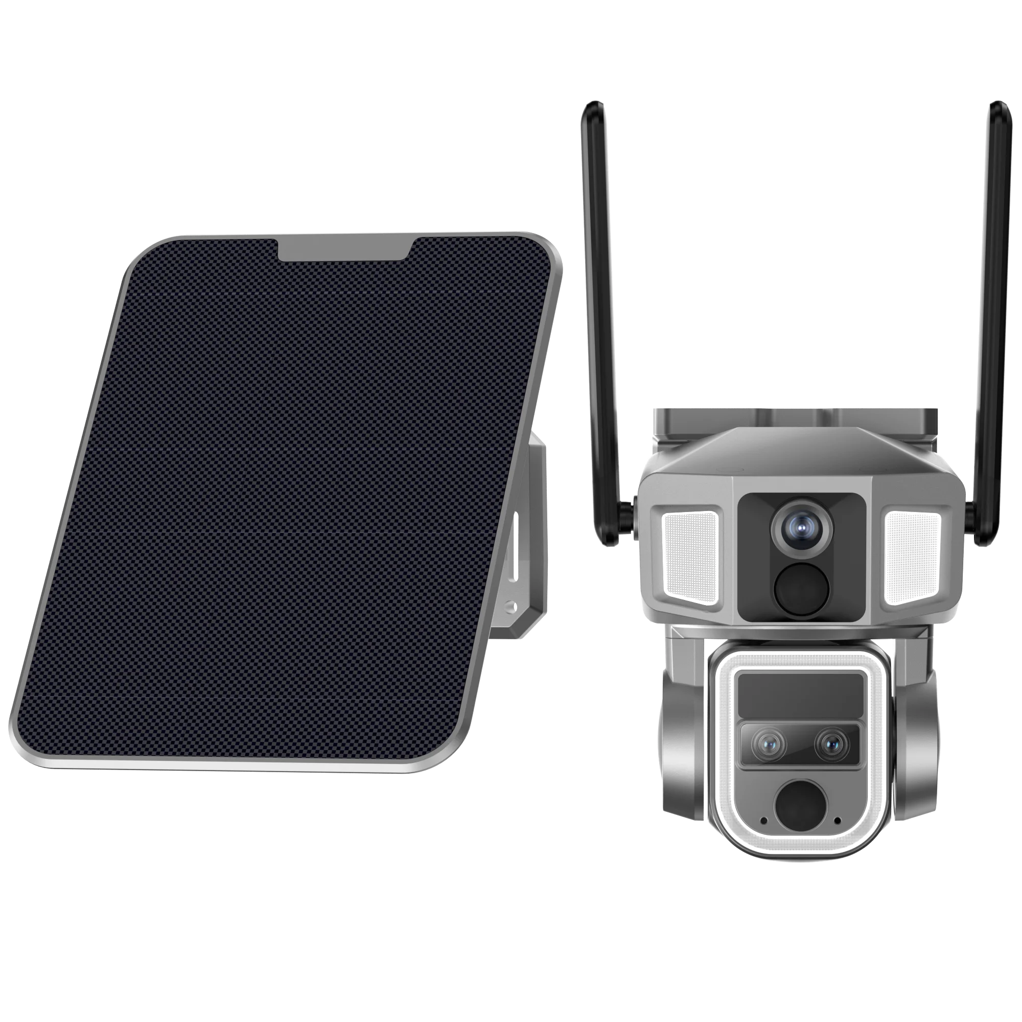 Двойной объектив 4K 10X оптический зум PTZ 4G Wifi Беспроводная Солнечная камера безопасности с солнечной батареей 8