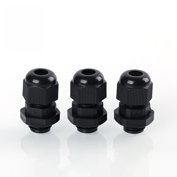 Plastic joint IP67 waterproof connector with CE PG7 nylon cable glands