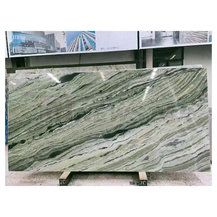 Newstar Green Ice Marble Slabs and Tiles Elegant Translucent Green Stone for Modern Design