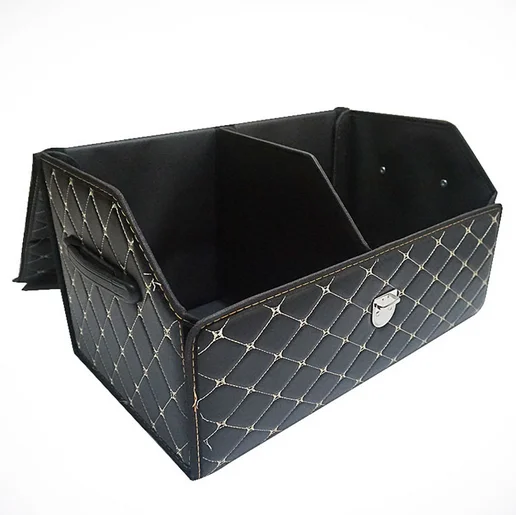 Car Accessories 2021 Car Leather Storage Box Waterproof Collapsible Trunk Organizer