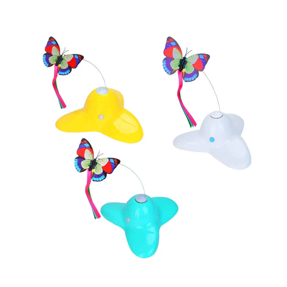 The latest interactive cat toy gift comes with two replacement flash butterfly electric rotating butterfly cat toys
