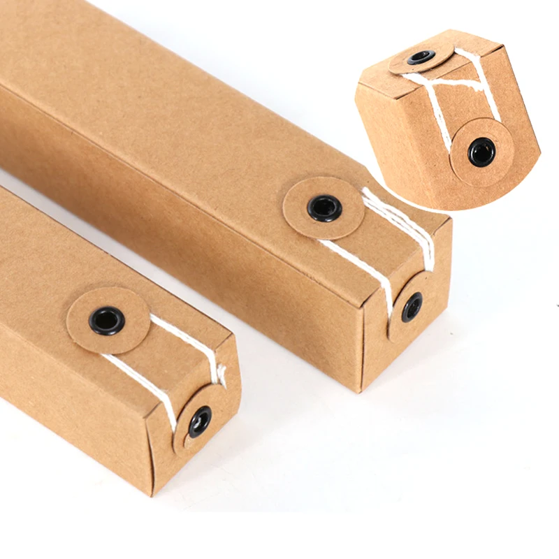 customized kraft paper box for 10ml 30ml essential oil cosmetic concentrate pet wax glass bottle  with winding seal design