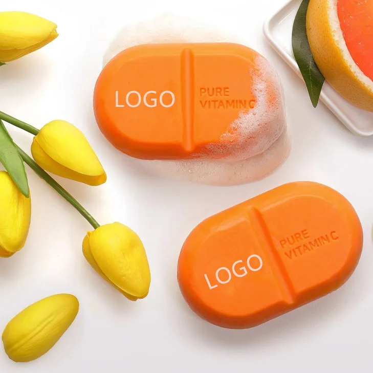 Лидер продаж корейское Мыло для лица с таблетками 100% натуральный витамин VC мыло отбеливания кожи осветления темной черной