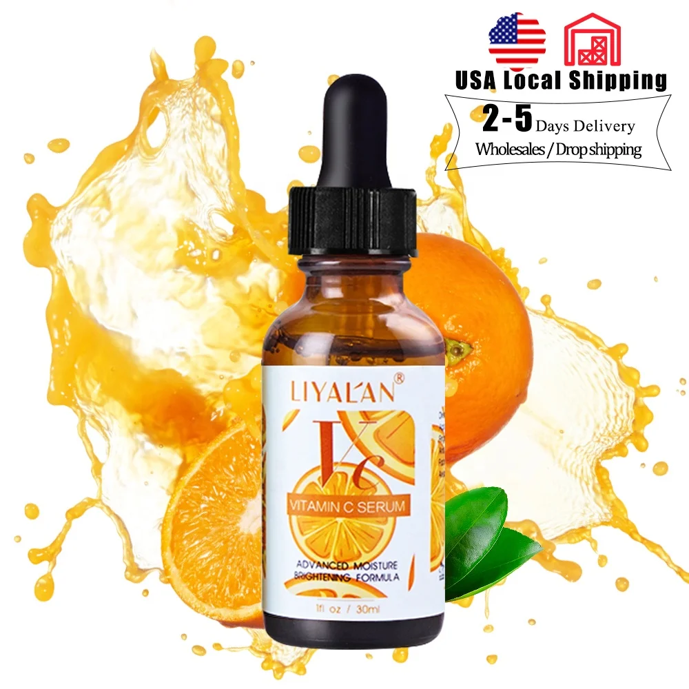 LIYALAN High Quality Organic Natural VC Facial Serum Skin Care Whitening Shrink Pores Vitamin C Serum For Face
