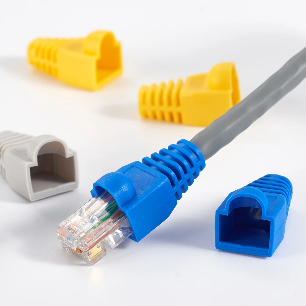 8P8C защита Cat5 Cat6 RJ45 Модульная крышка штекера ПВХ соединительные