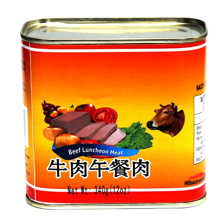Chinese Canned Corned Beef Luncheon Meat Canned Food Canned In Tin Easy Open For Halal African Muslim Food Cook