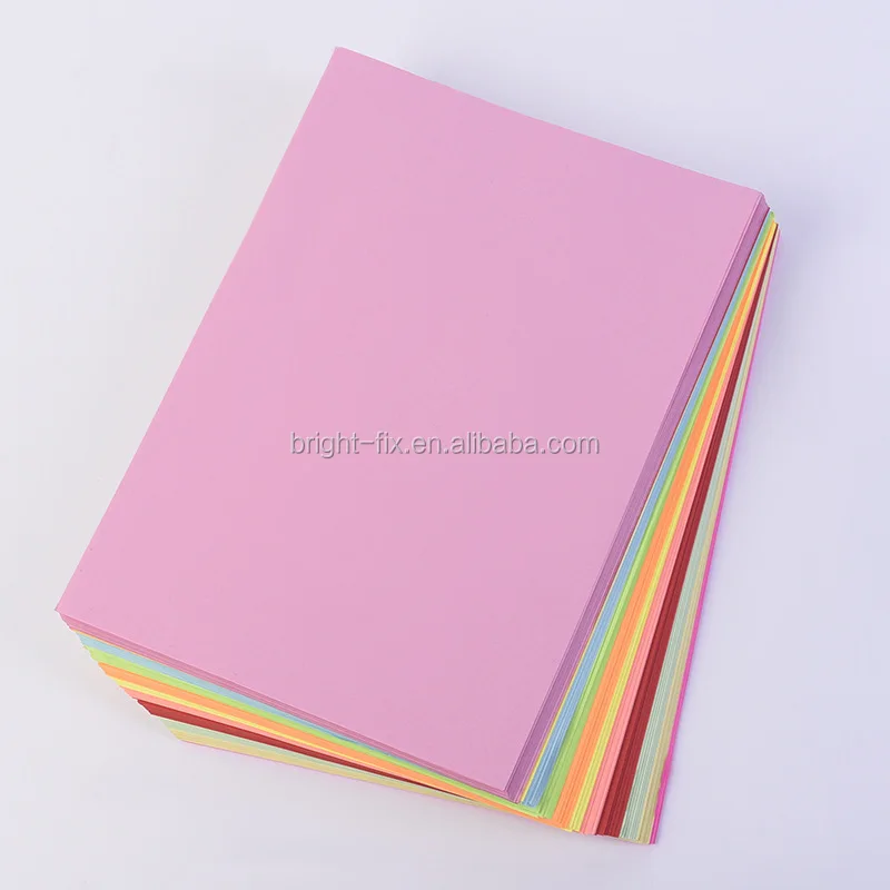 Factory price 70g 80g color paper A4 size  120g cardboard for hand craft paper with pastel/bright color