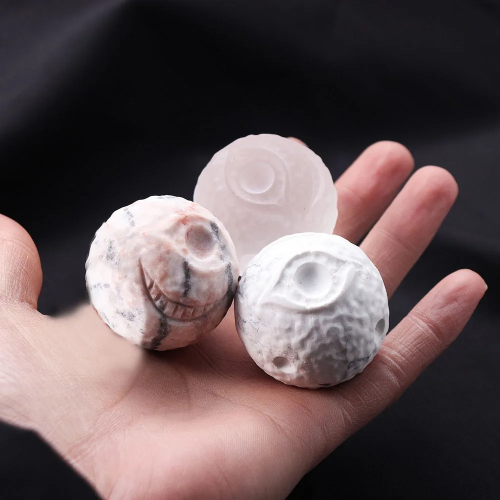 Wholesale healing crystal carved monster halloween decor energy stone crystal sphere