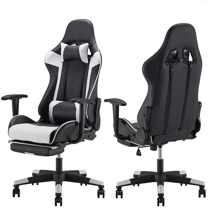 ONLEAP CSF01WT Rocking Ergonomic Adjustable Black Grey Gaming Chair Race