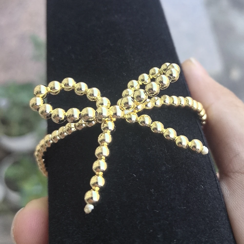Custom Bow Bowknot Design alloy beaded Bracelet for Gifts Weddings