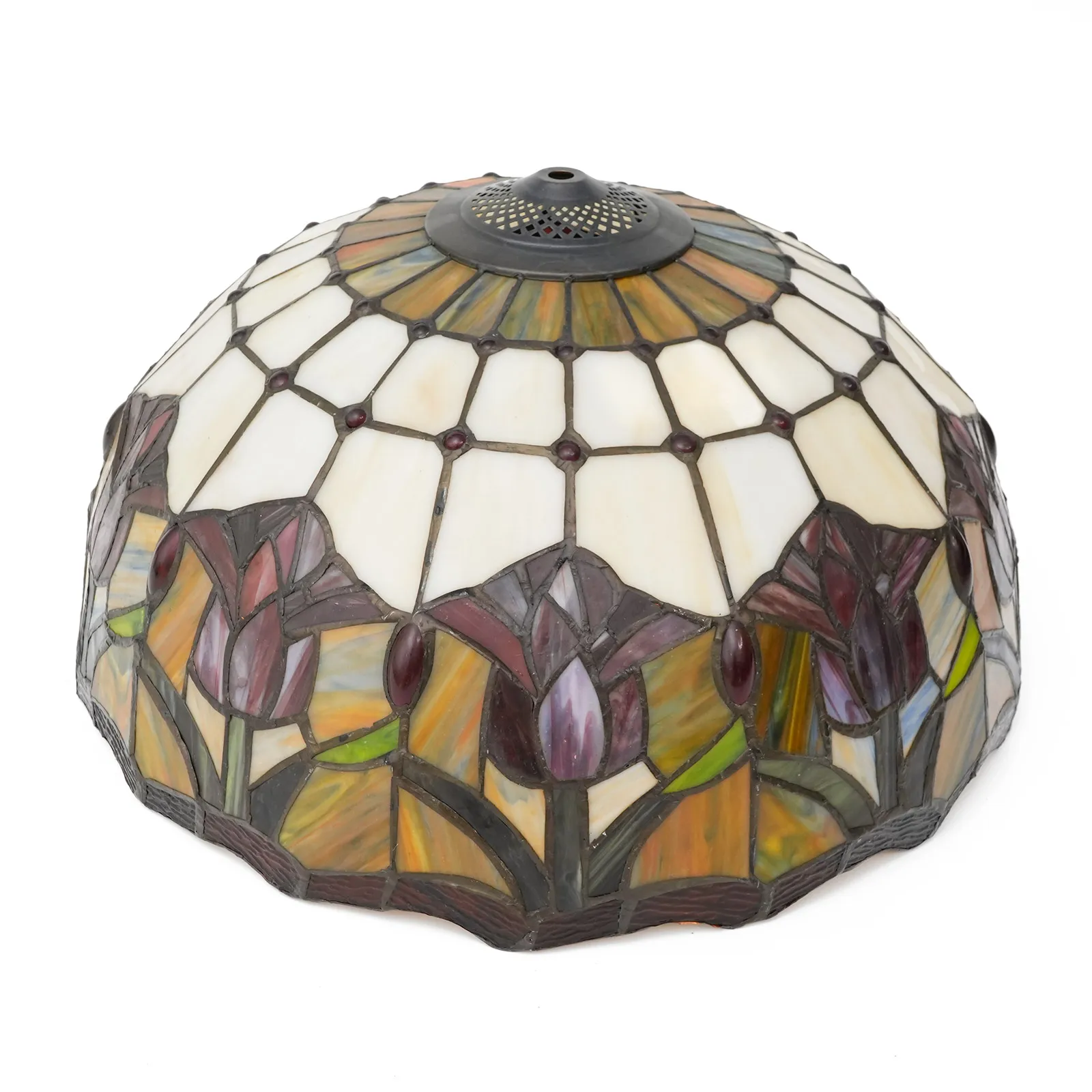 16 Inch Tulip Lampshade Replacement Tiffany Style Floral Stained Glass Lamp Shade for Table Lamp Floor Lights Chandelier