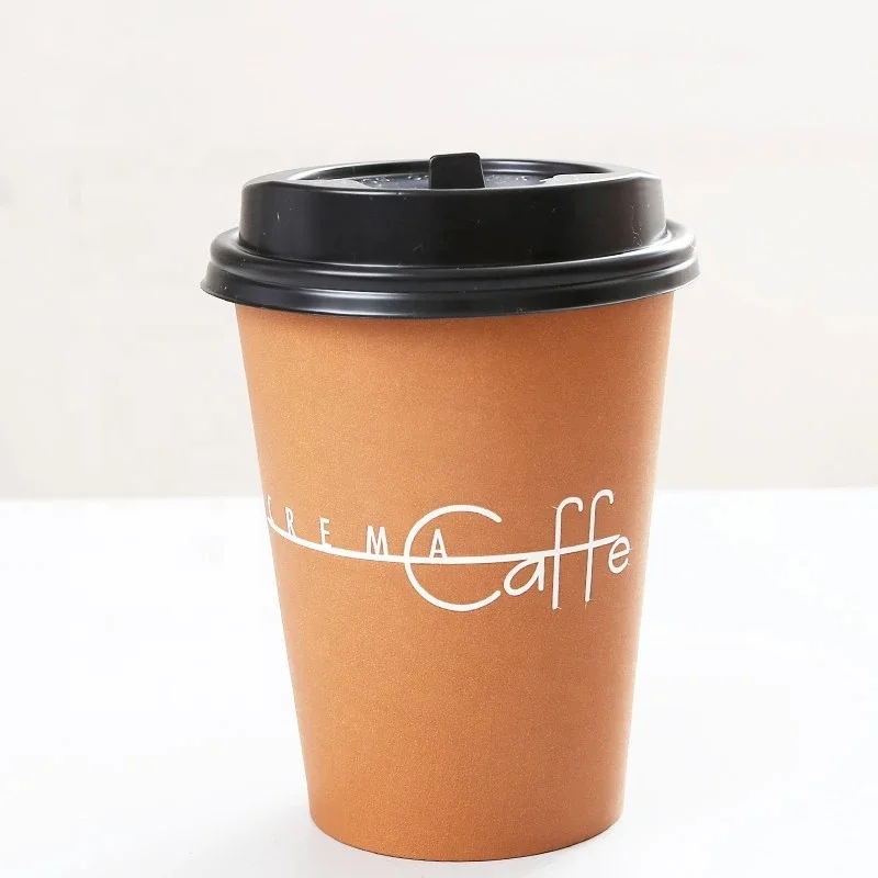 Factory Wholesale Custom Disposable Insulated Double Paper Coffee Cup With Lid