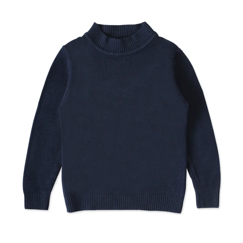 wholesale cheap price custom baby plain sweater turtle neck kid knit cotton bottoming pullover winter warm clothing for children