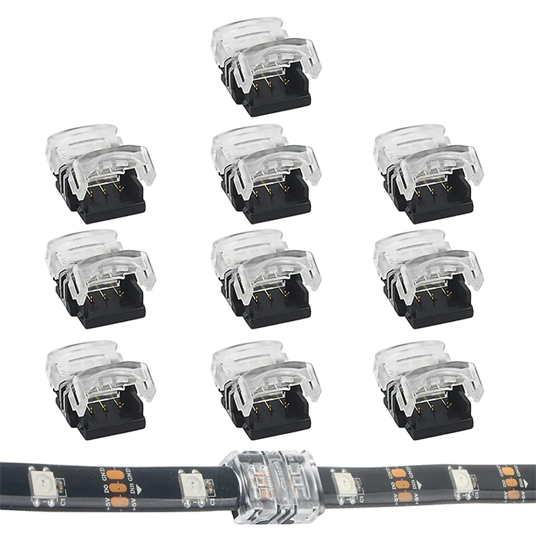 SUPERNIGHT упаковка из 10 шт. 4-контактный разъем для водонепроницаемый 10 мм RGB 5050 Светодиодные полосы света, тест-полоски для провода быстрое соединение без Str