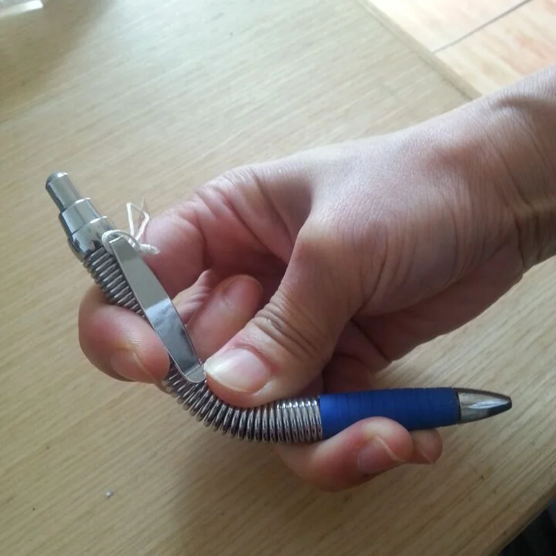 ACMECN Classic Spring Bendable Ballpoint Pen with Soft Rubber Grip Ball Pen Click action Funny Pens