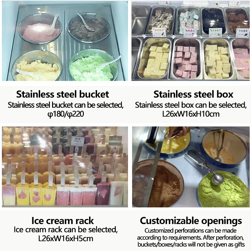 Commercial 12 Plates Capacity Handmade Ice Cream Display Freezer Popsicle Display Showcase