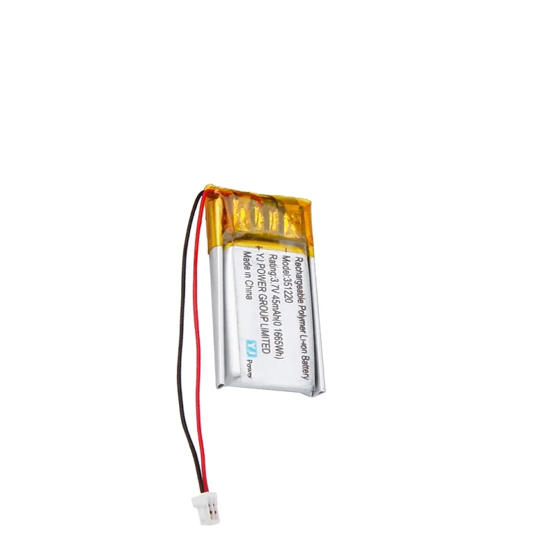 Deep cycle  wholesale price  YJ351220 45mah-3.7v small cell lithium rechargeable ion polymer battery pack
