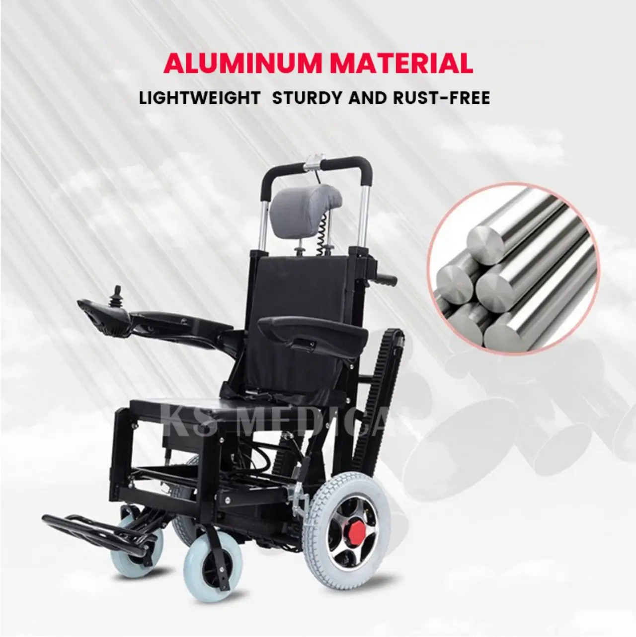 KSM- 302Plus High Quality Stair Climbing Cart Powered and Foldable Hand Trolley to Lift Goods or People Up Stairs