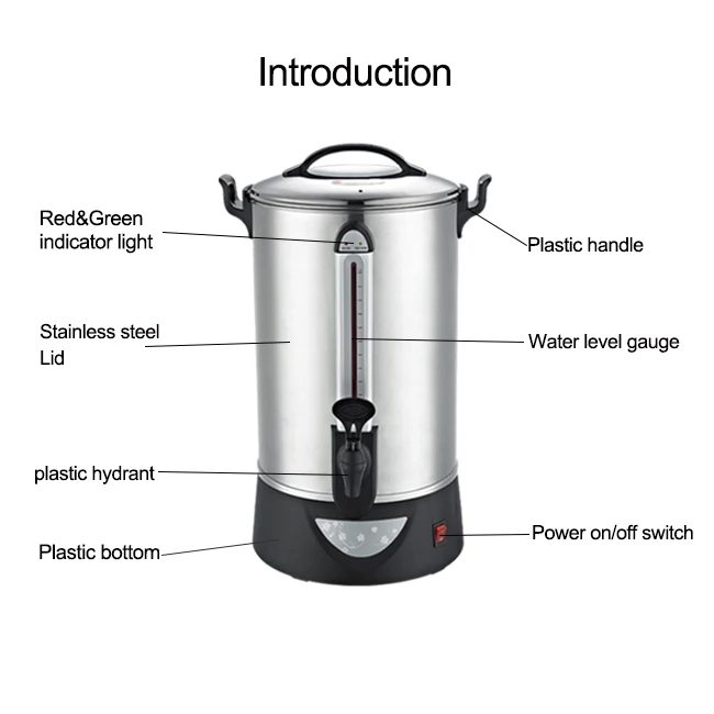 Commercial Coffee Urn Electric Water Boiler Coffee Dispenser Water Tea Boiler For Hotel Party Meeting