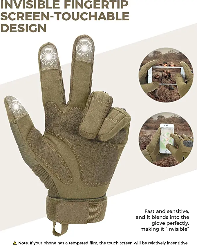Custom Climbing Hunting Outdoor Sport Hard Knuckles Tactic Gloves Full Finger Tactical Gloves