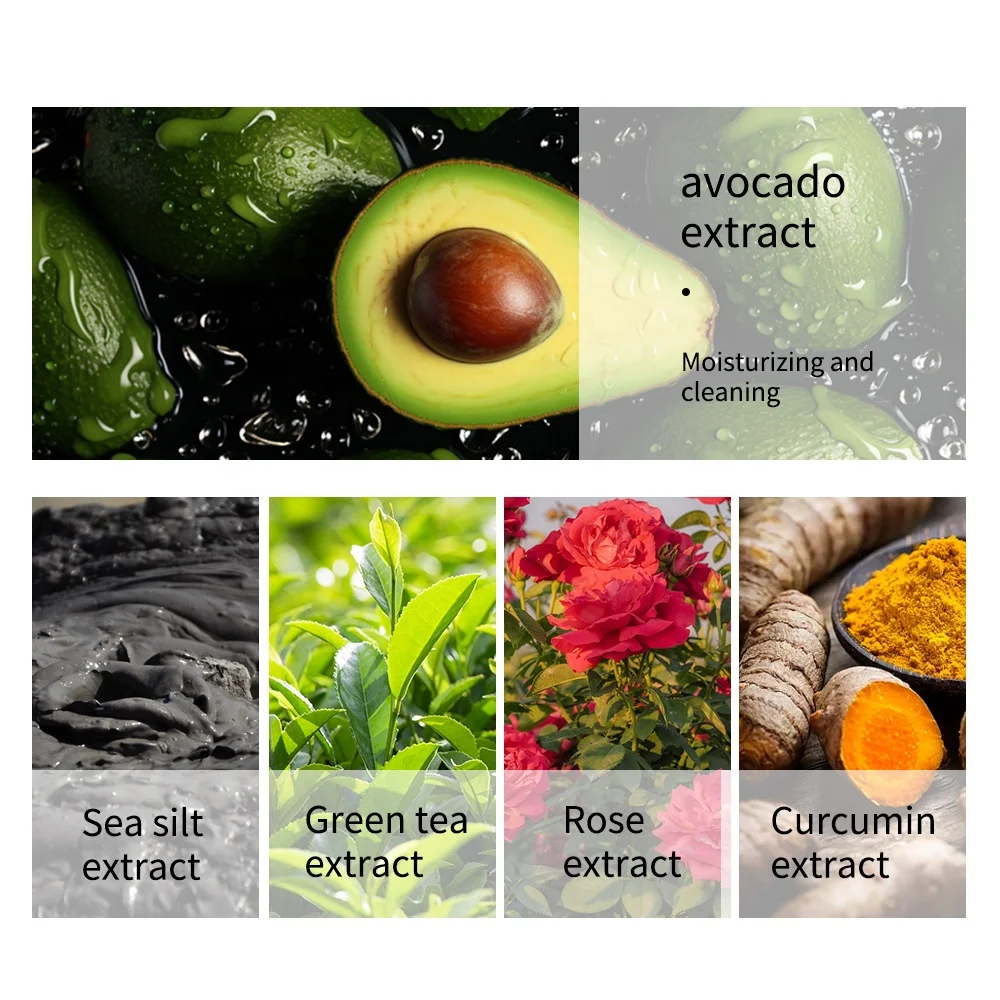 private label acne pore blackhead remover avocado green tea turmeric dead sea mud clay mask for face