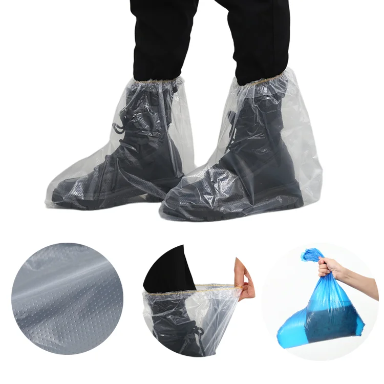 Rainy day Waterproof Plastic Short Tube Pe Boot covers Rubber Bands Raise Livestock Disposable Short Boot Cover For Shoes