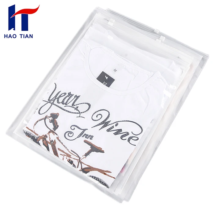 custom logo clothing poly bag slider bag PVC PE zipper bag blank printing in stock