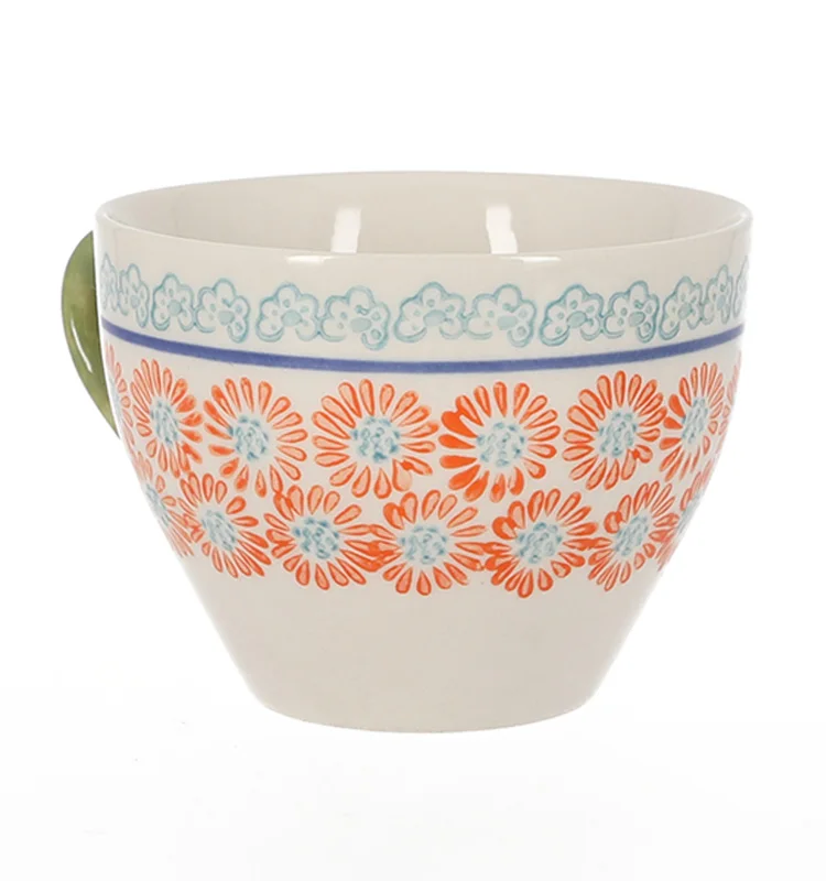 Hot sales chinese tea cup stoneware ceramic handpaint mug coffee cup tea mug  gift mugs