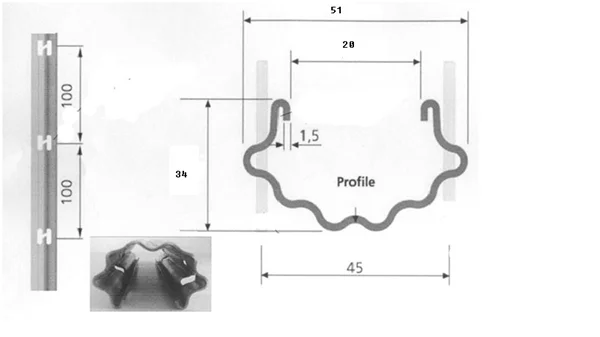 Italian type steel vineyard pole