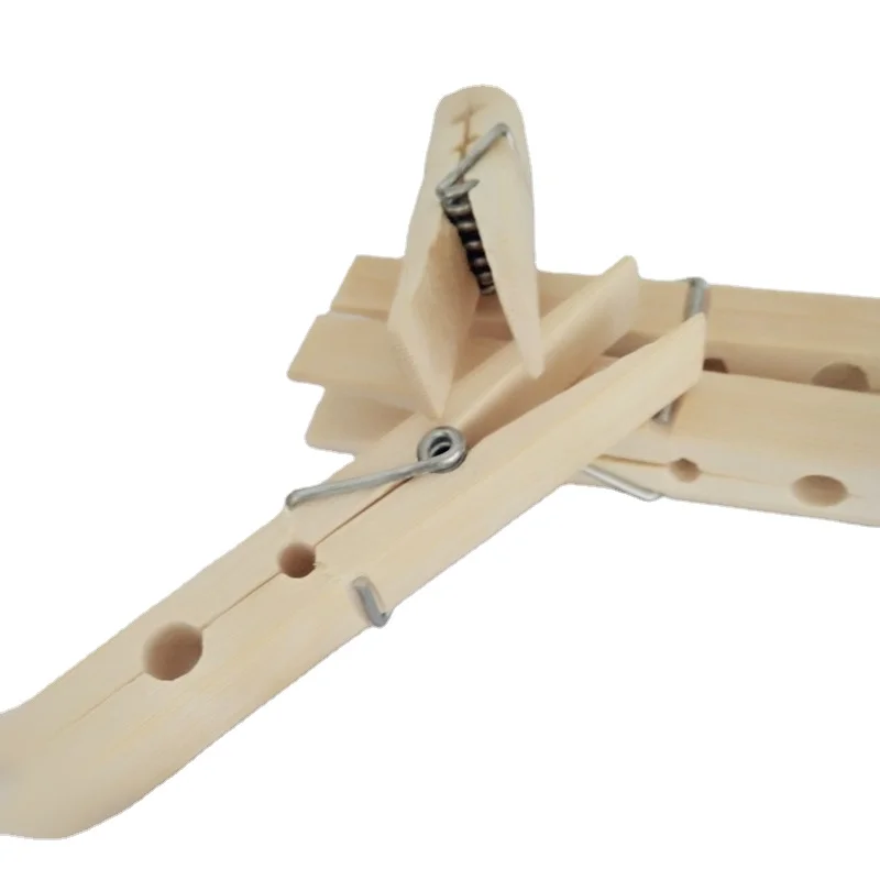 Large bamboo clothespin wood clip metal pegs