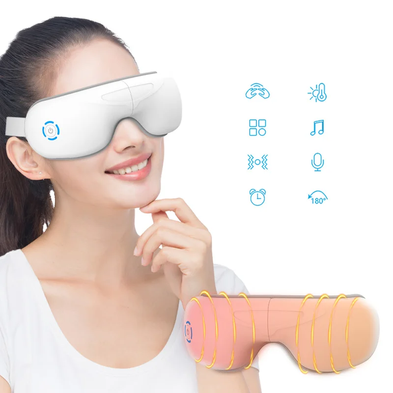 Smart Living Hot Compress Eye Protection Massage Eye Mask One Button Electric Portable Massage Glasses for Eyes