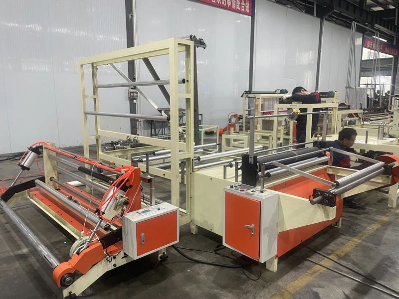 High speed HDPE LDPE plastic film folding and rewinding machine for bag roll side sealing bag