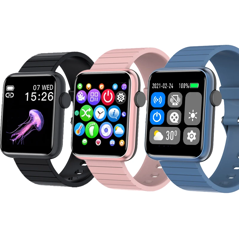 Manufacturer OEM Blood Pressure Monitor Care Color Screen Square Cheap Watches for Android IOS