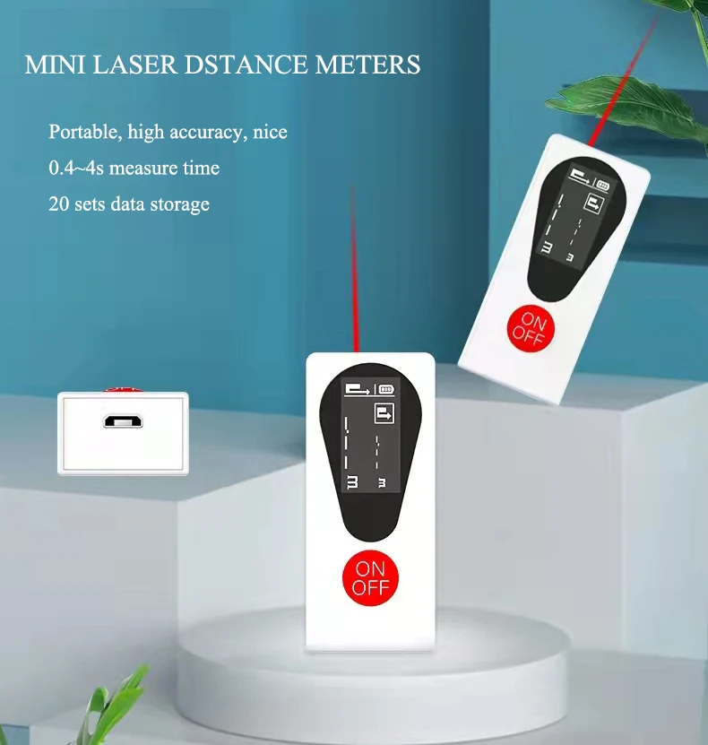 Wholesale HTOPTO Special Design 165ft  Mini Measuring Laser Meters Support OEM Cheap Distance Meters