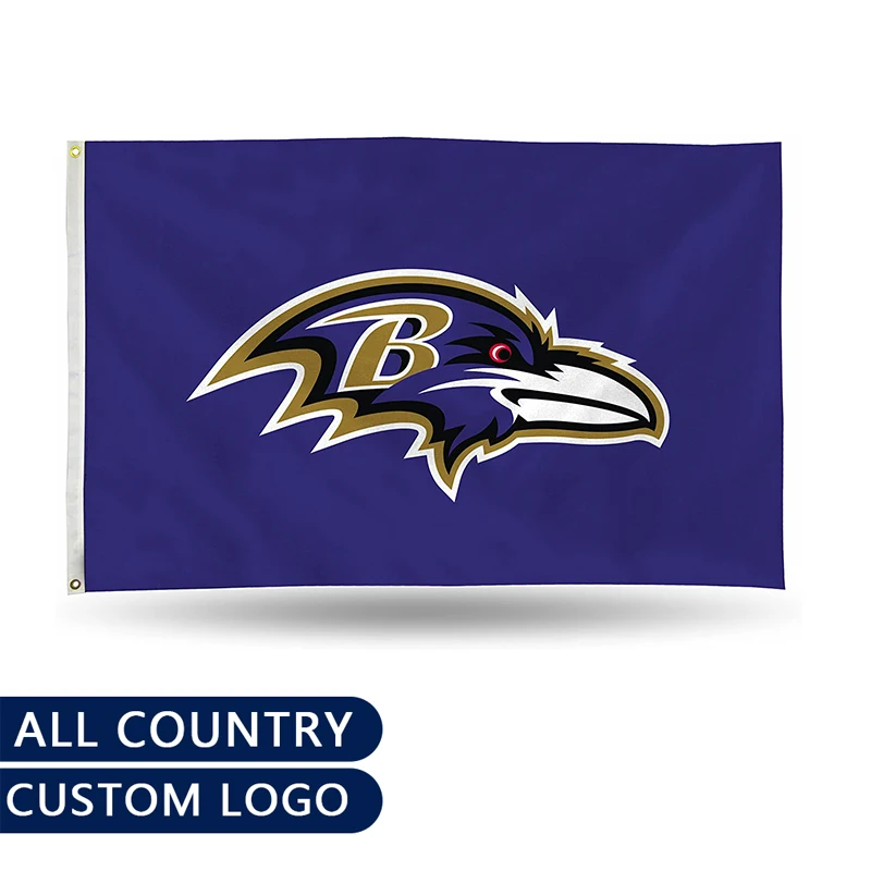 New Product NFL Baltimore Ravens Flag For Rugby Taem Party Celebration Indoor Outdoor Decoration