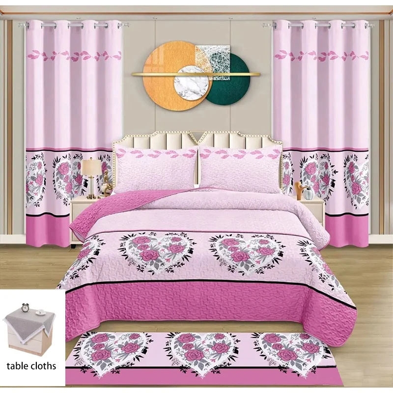 African Style Butterfly Curtain Set 12PCS Custom Multi King Size Polyester Sheet and Curtain Matching Set