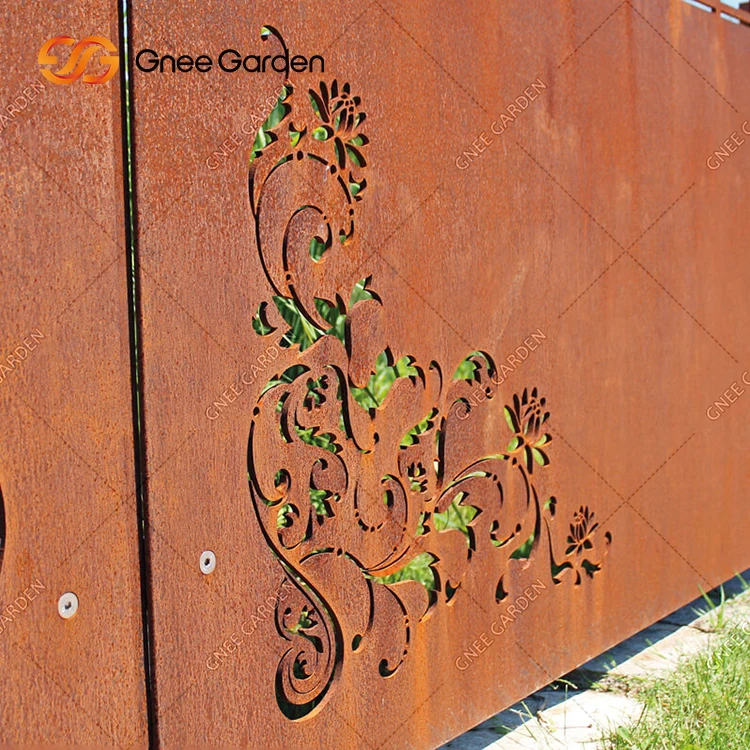 Garden Fencing Trellis Gates Courtyard Door Corten Steel Laser Cut Gates