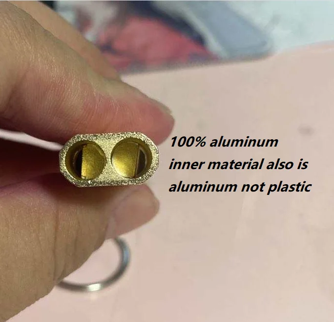 High quality double tube whistle keychain high frequency aluminum dog whistle set for pet