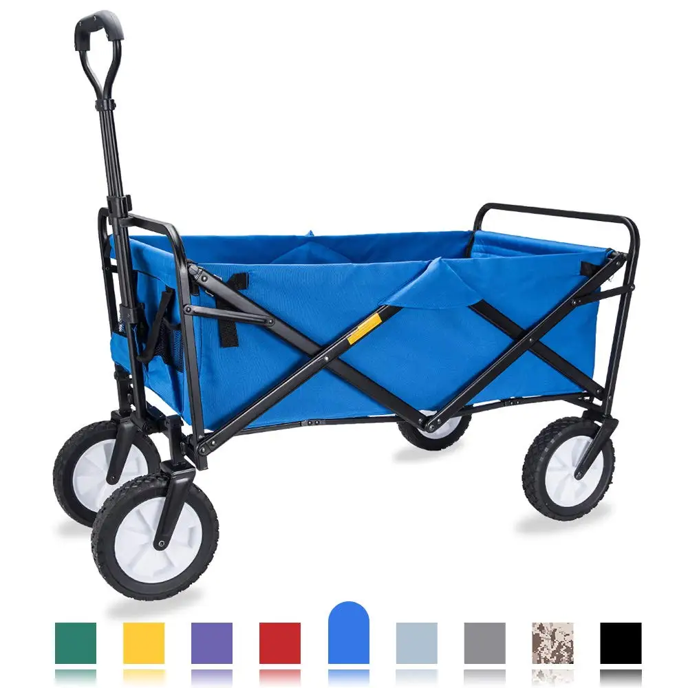 Garden Steel Frame Camping Cart Trolley hand truck collapsible Canopy Utility Travel folding beach wagon