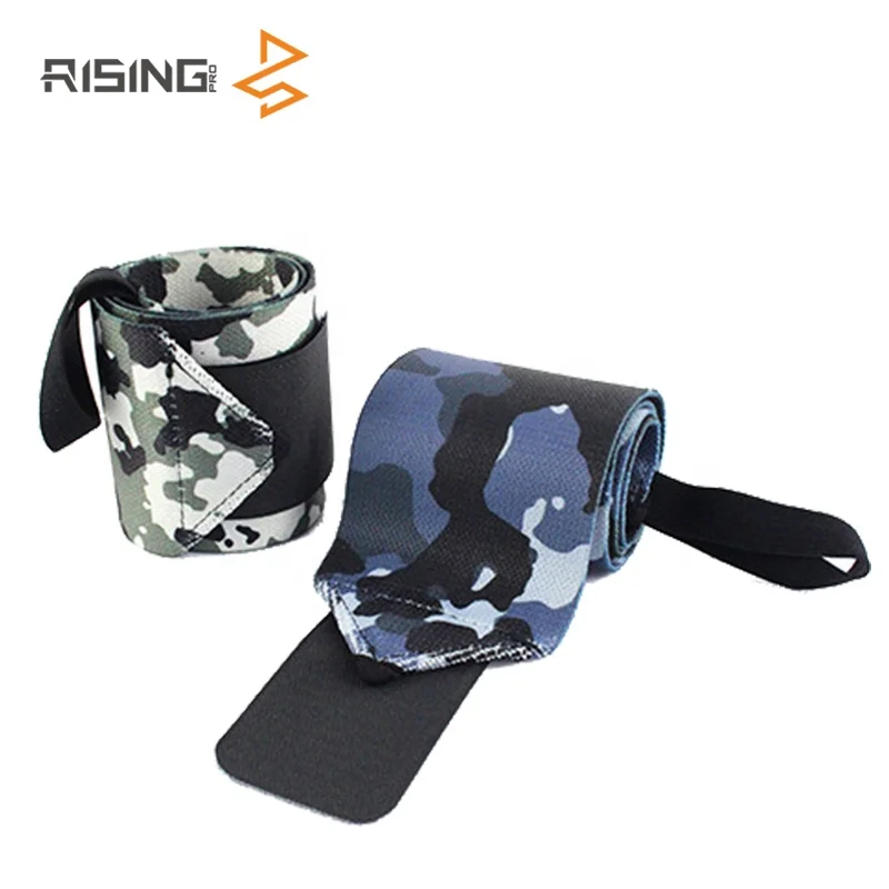 Rising Camouflage sports wristband power with nylon winding fitness weight lifting wristband  weightlifting wrist straps