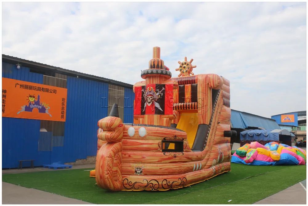Factory direct 2024 latest inflatable pirate ship dry slide