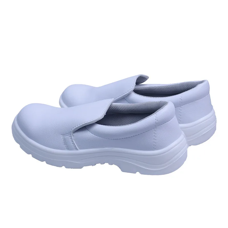Clean room footwear slip resistant white ESD anti-static safety shoes with steel toe