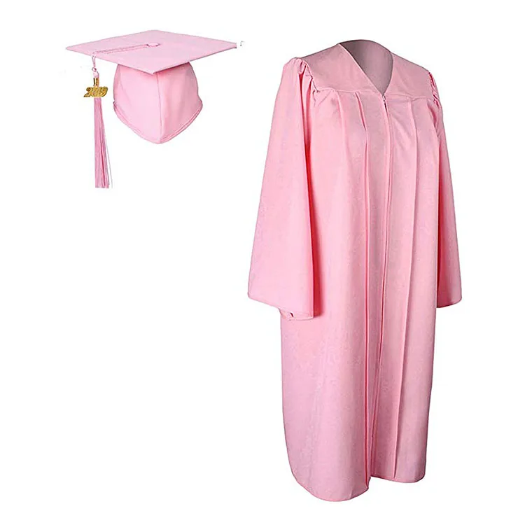 Matte navy Graduation Gown Cap Tassel Set 2020 2021 for High School and Bachelor Judge Costume