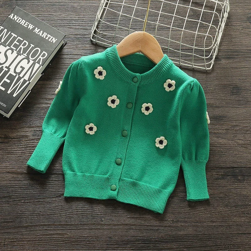 2024 Autumn New OEM / ODM Colorful Long Sleeve Loose Baby Sweaters Pullover Child Girls Baby Kids Knitted Sweater Top