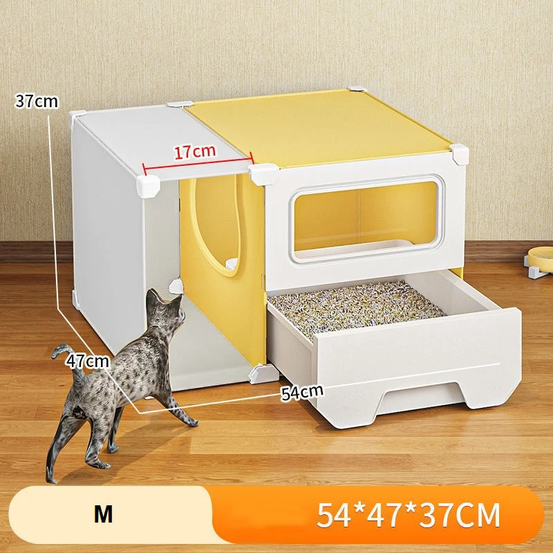 Fully Closed Pet Waste Disposal Products Cleaning Large Size Small Animal Cat Toilet Cat Drawer Litter Box