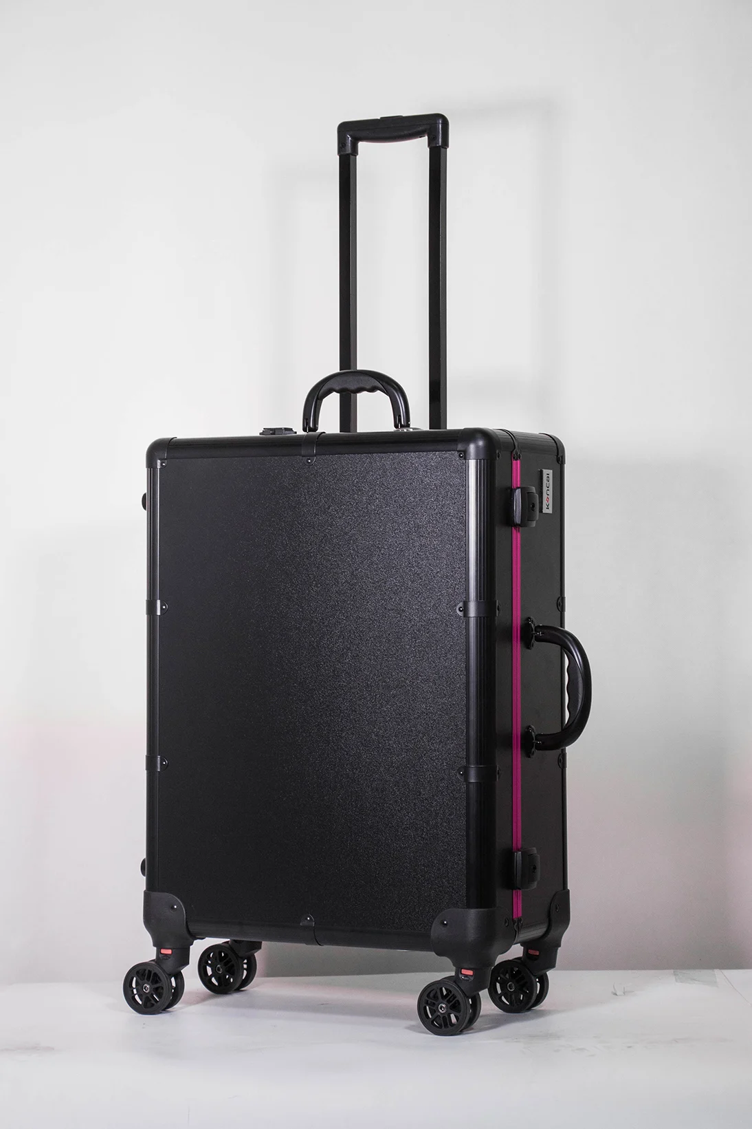 FAMA factory Professional travel rolling cosmetic storage case trolley beauty train aluminum box with MP4 music player