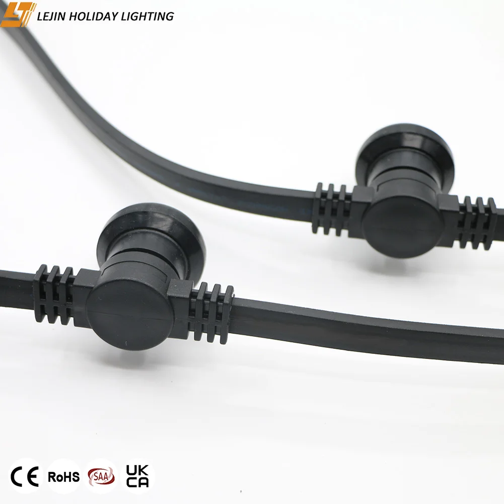 Factory direct E27 flat wire light festoon light for outdoor waterproof